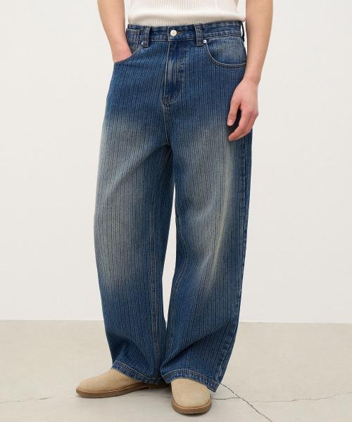 쉐이드 데님 팬츠 미드 블루