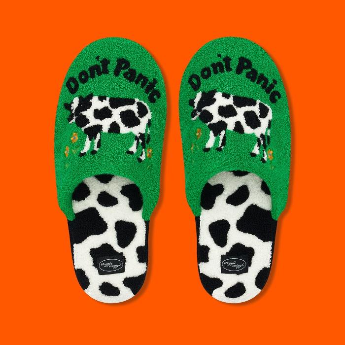 테리 홈슬리퍼 - Don't Panic Green
