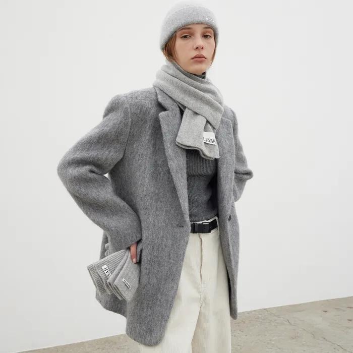 [11차][사이즈추가] Hairy Alpaca Blended Single Jacket - Charcoal