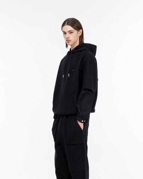 패치워크 후드 블랙