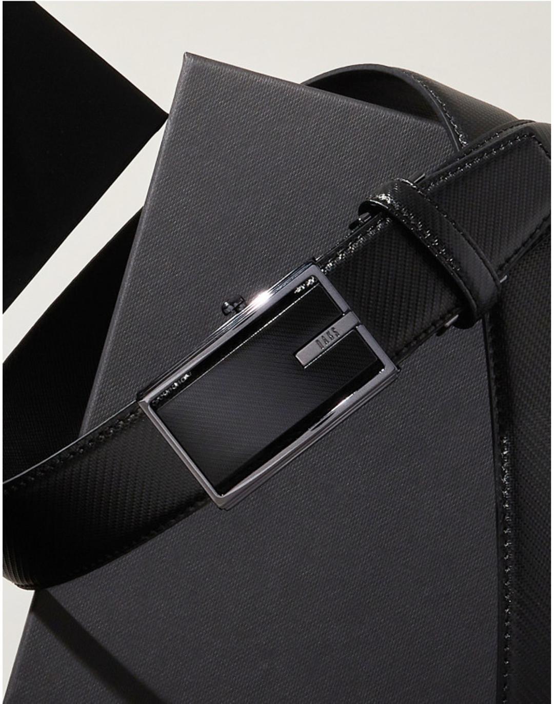 [23FW] [선물추천][Carbon] 블랙 카본 패턴 무광 버클 소가죽 자동벨트 선물포장재동봉