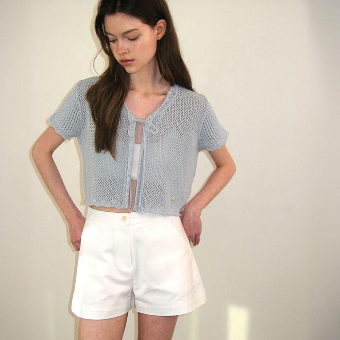 Perrie Cotton Short Pants - Ivory