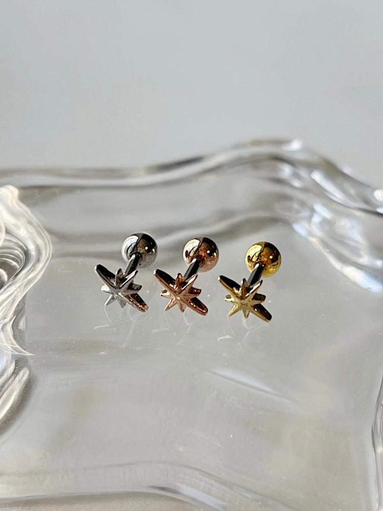 써지컬스틸 바 스타 라이트 피어싱 (3color)