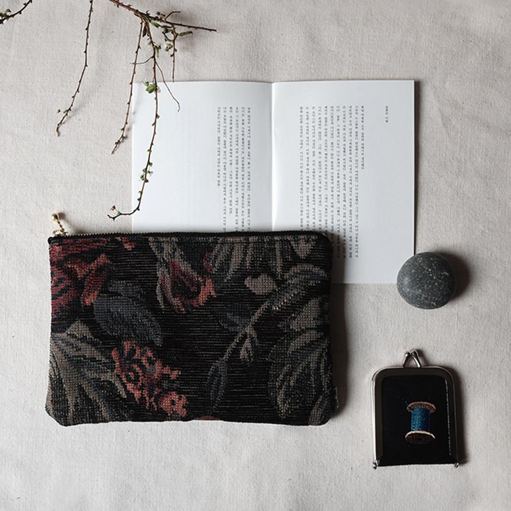 숙녀꽃 pouch (2size) 자가드 파우치