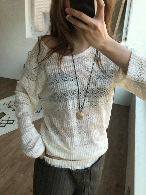 (당일발송) 보헤미안 니트 티