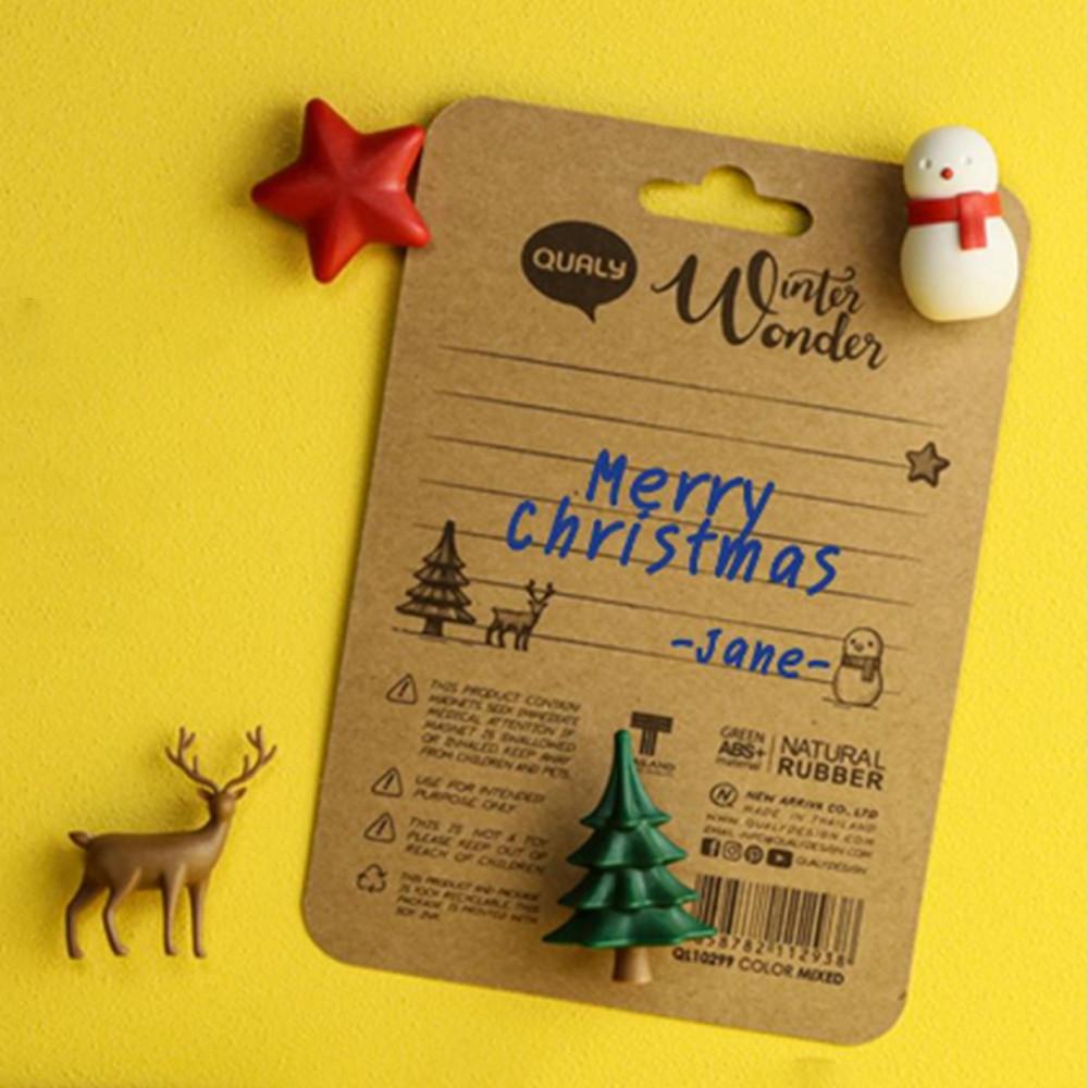 퀄리 크리스마스 냉장고자석 마그네틱 4종 세트 인테리어 마그넷