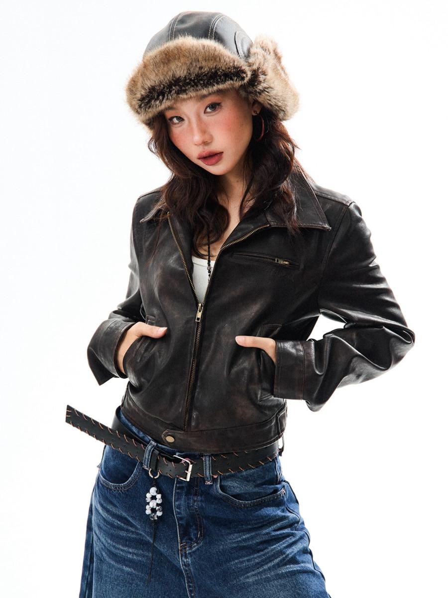 YOUNG STAGE Rustic Cool Leather Jacket