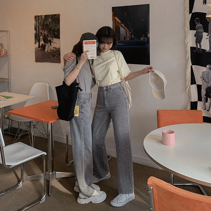 [숏,일반,롱]수선놉45 와이드롱데님팬츠