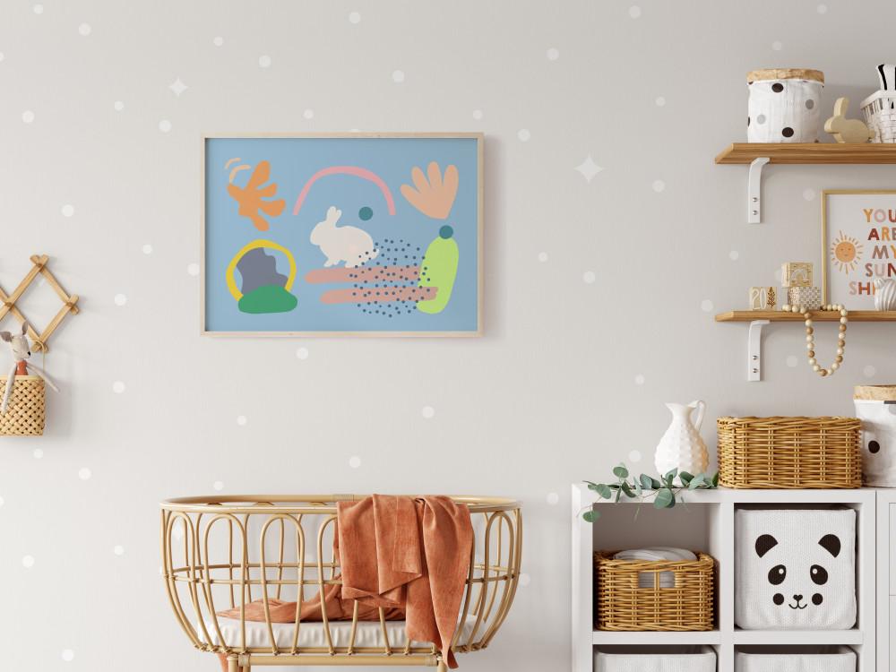 [A3액자세트] BUNNY 버니블루 토끼그림액자, 래빗포스터, 포스터액자, 아이방 꾸미기, 인테리어 그림, 귀여운 포스터, 아기방액자 아기방인테리어 인테리어액자