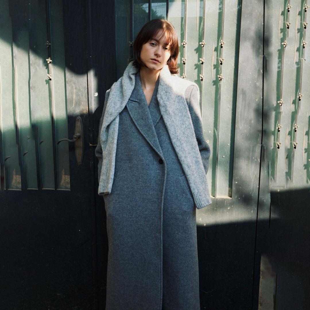 Hidden button double coat (Solid)
