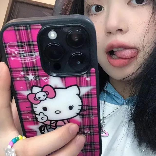 [당일출고] 체크핑크 헬로키티 키티 인싸템 Y2K 폰케이스 아이폰케이스 아이폰 14 13 12 프로 아이폰 프로