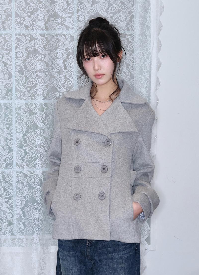 FOY BUTTON SHORT COAT / GRAY
