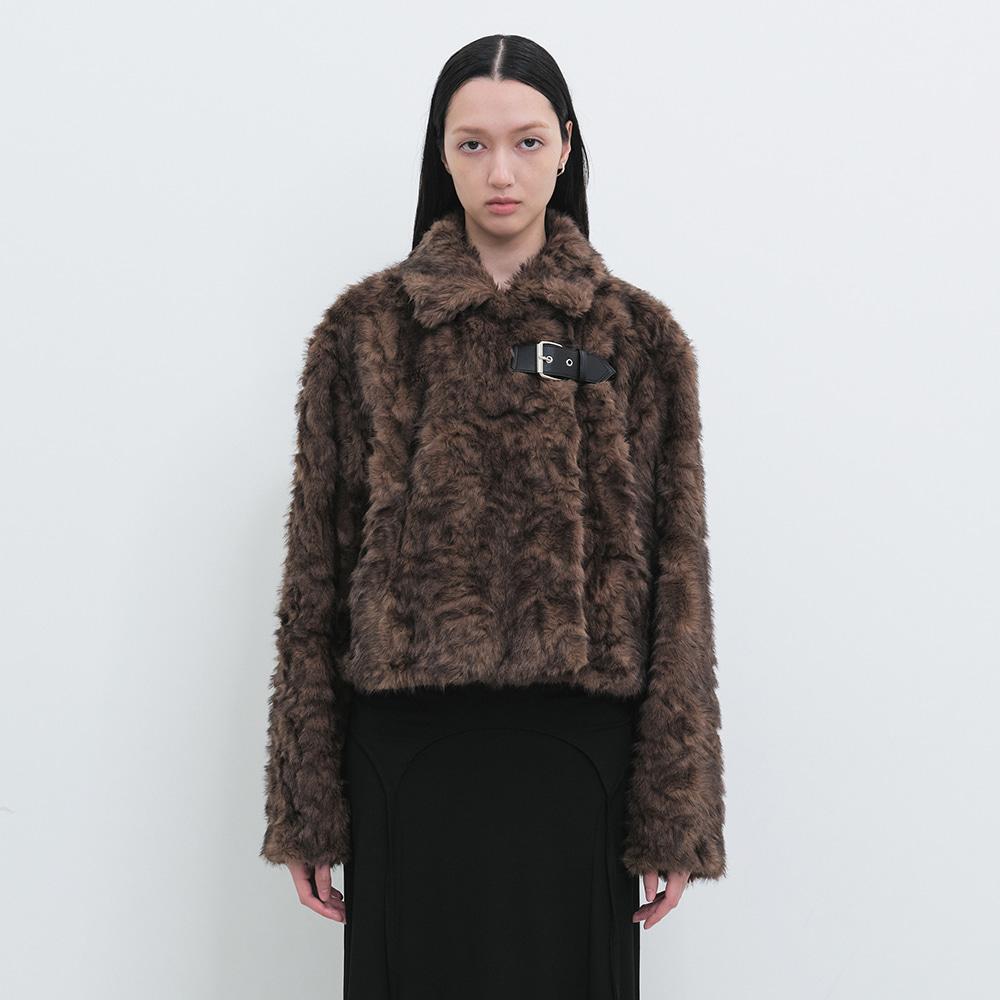 Faux Fur Jacket (Brown)