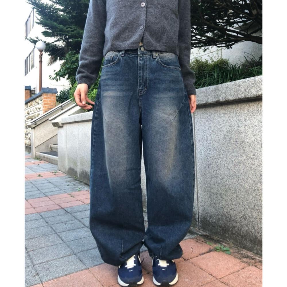 사선 다트 데님팬츠