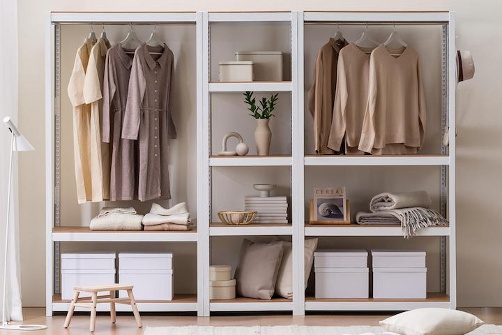 홈던트하우스 드레스룸 조립식 철제 시스템행거 2colors