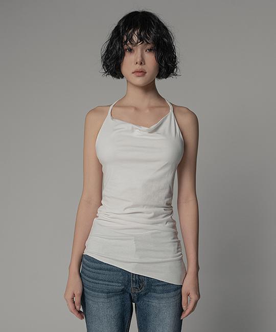 바닐라밀크 세필런 언발 드레이프 홀터 끈 나시 DRAPPING HALTER NECK SLEEVELESS