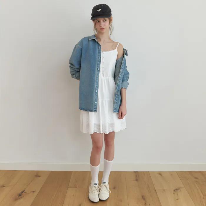 Alov lace mini dress (white)