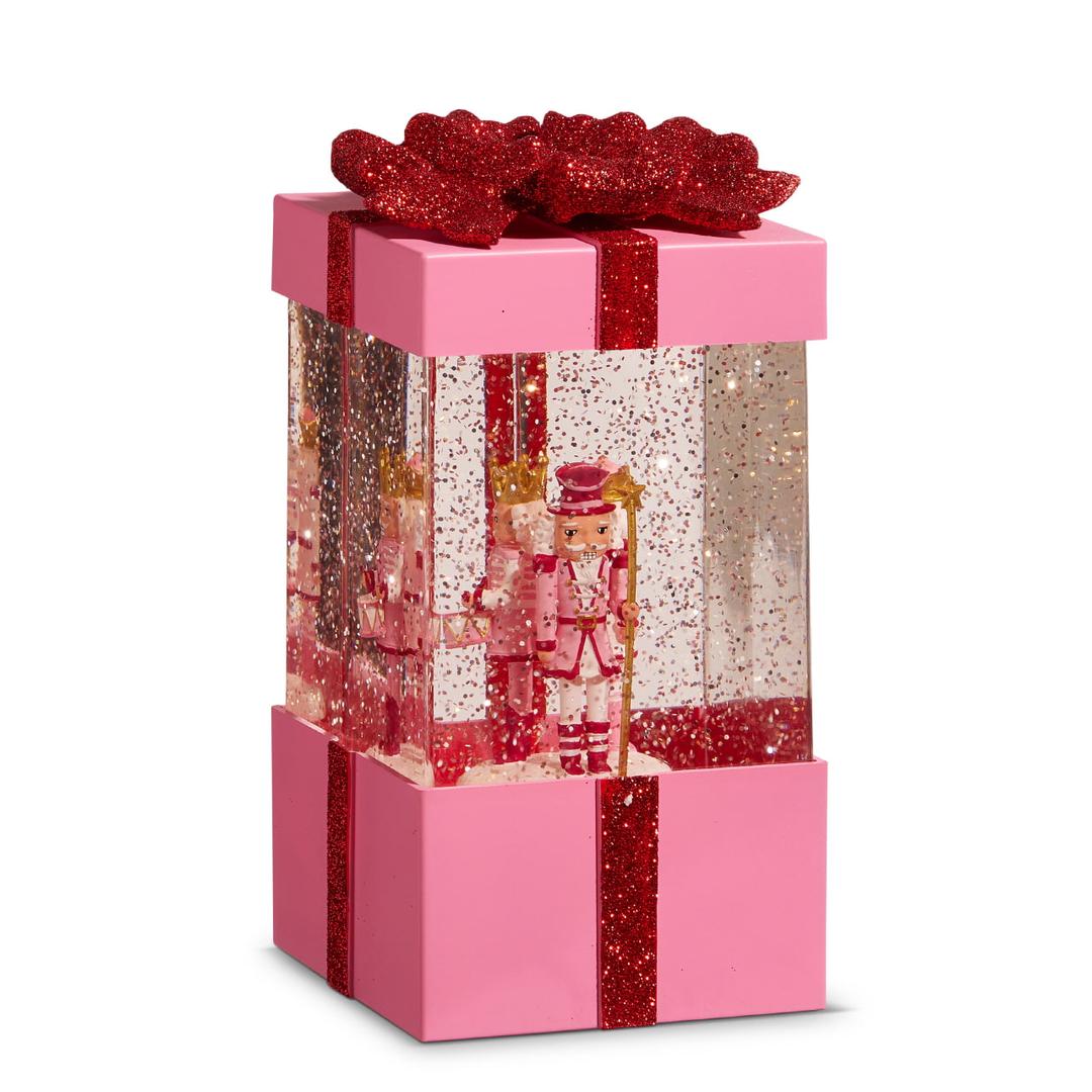 Raz Imports - Blushing Nutcracker Lighted Water Present
