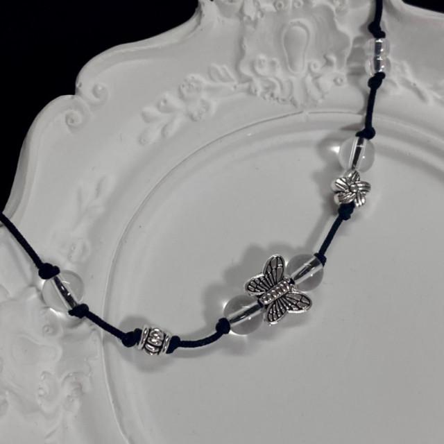 [제작] 류은(瀏誾) 투명 나비 원석 매듭 팔찌