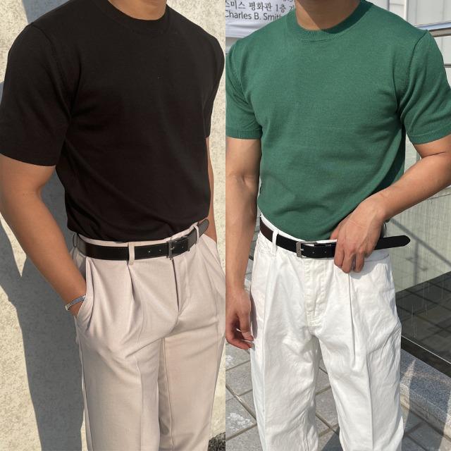 크레이지 로알 머슬핏 라운드 반팔니트(6color)