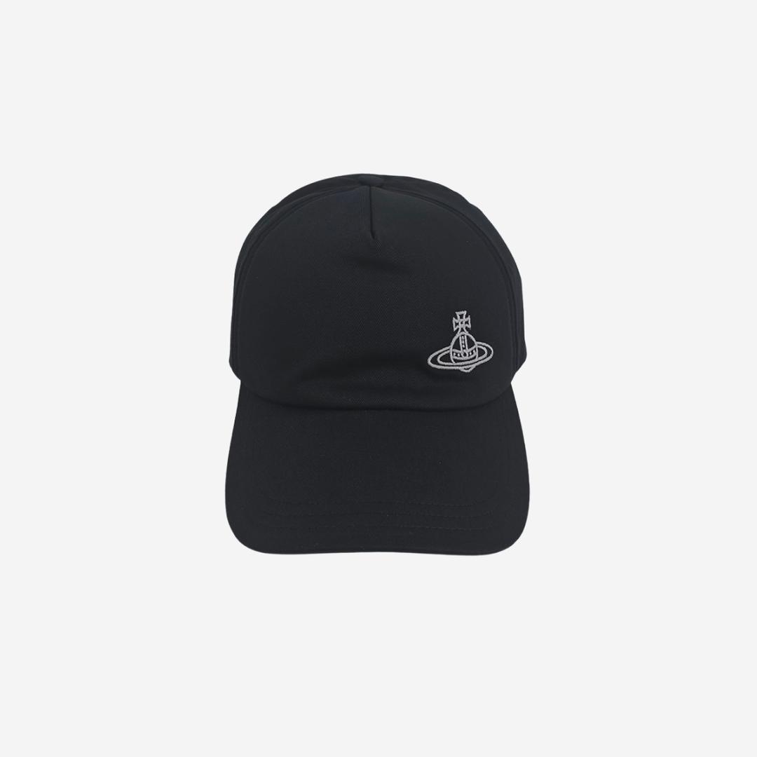 Vivienne Westwood Logo Embroidered Cotton Cap Black