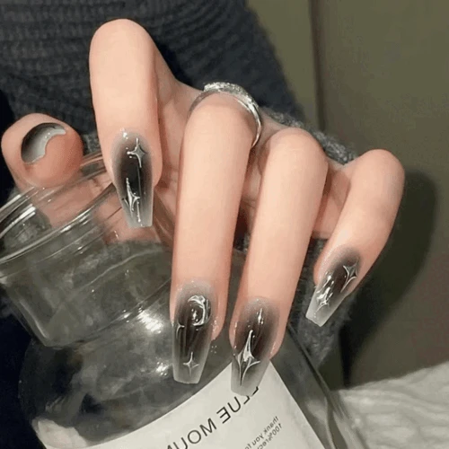 [MD추천] Y2K 웨어러블 블랙 그라데이션 네일팁