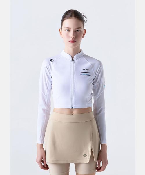 우먼스 크롭 래쉬가드 화이트(SQ222EKT53)