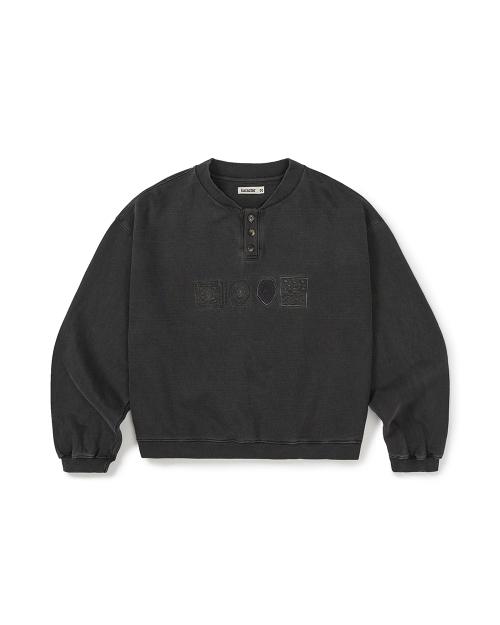 Symbolic button sweatshirt / Dusty charcoal