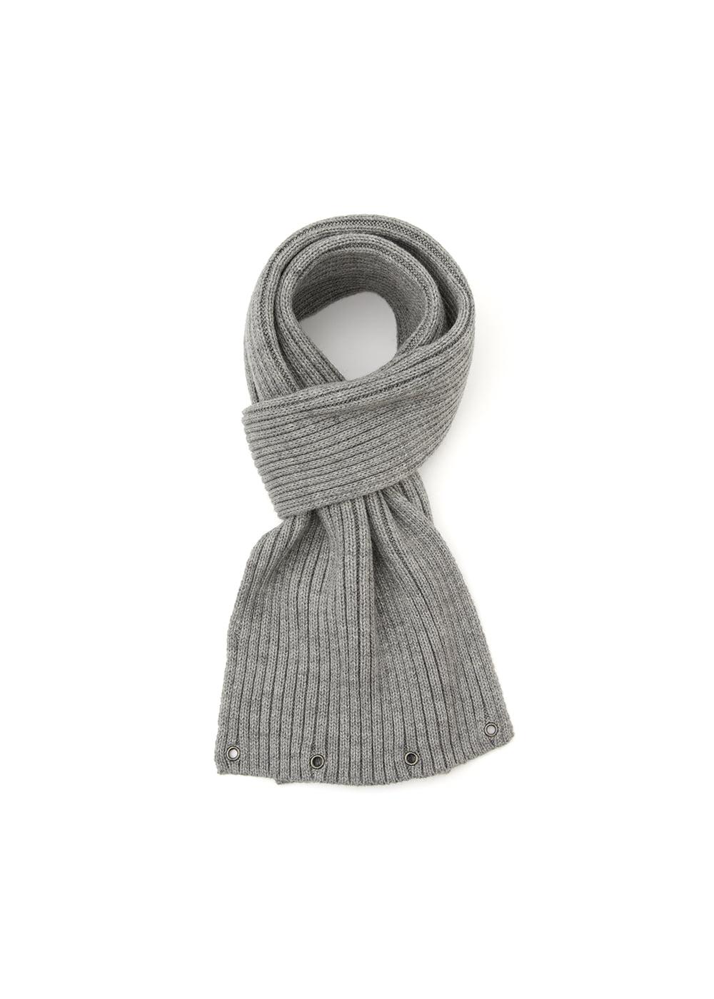 Eyelet Knit Muffler (Gray)