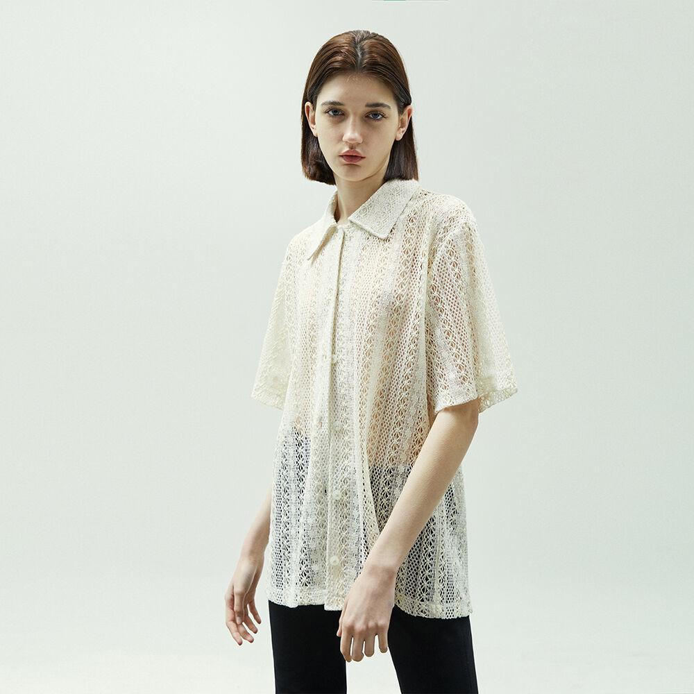CROCHET HALF SHIRT [IVORY]