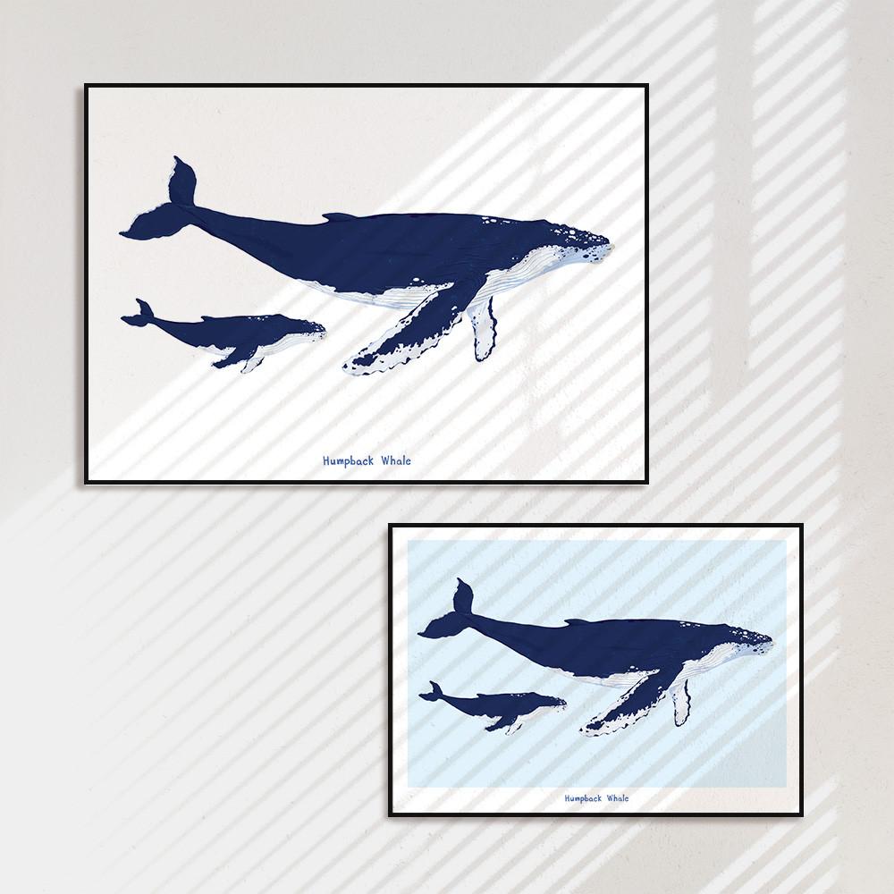 인테리어 그림 액자 일러스트 포스터 혹등고래 Humpback Whale