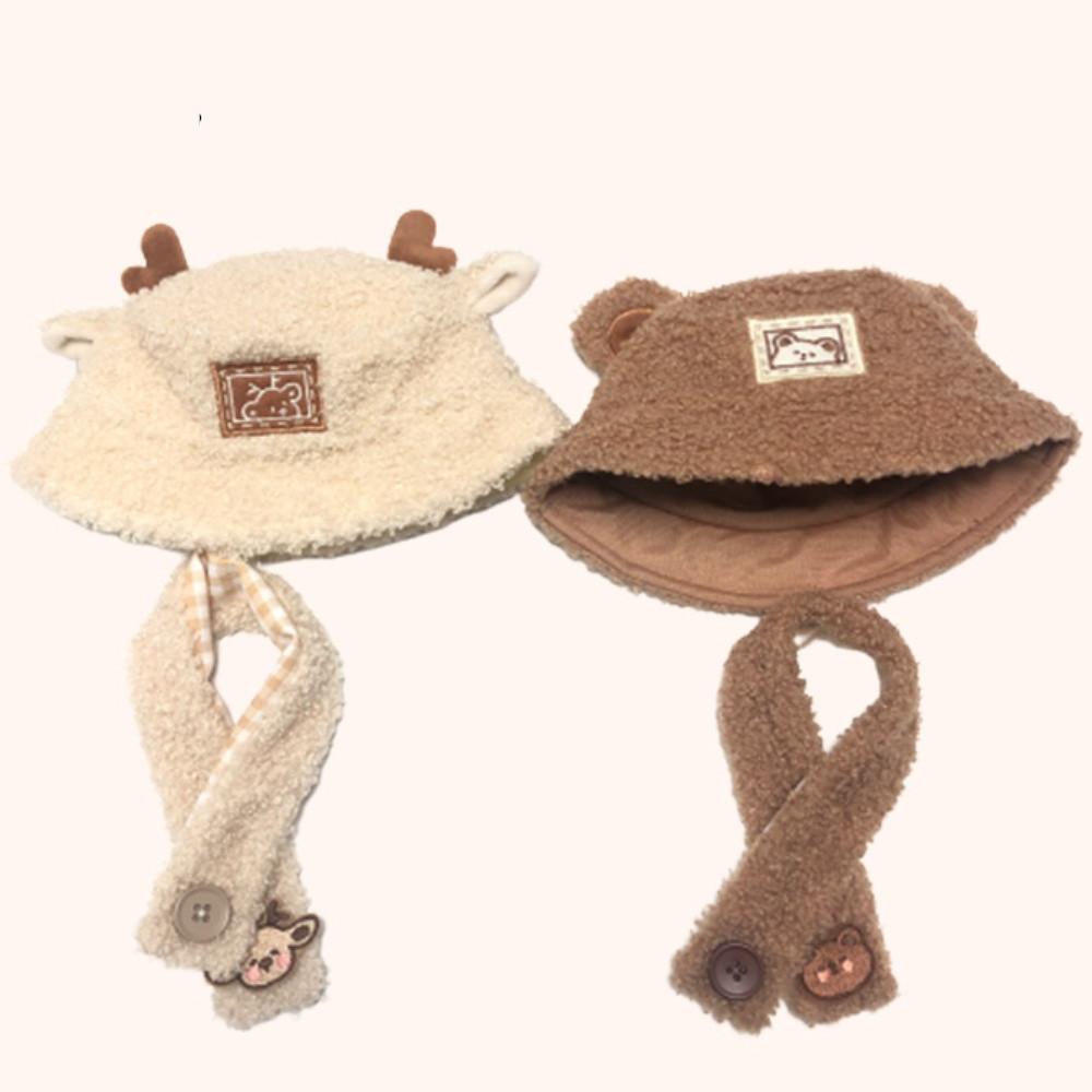 15cm 20cm 인형옷 코코아 크림 버킷햇 목도리 양털 후리스 아이돌 무속성 솜뭉치