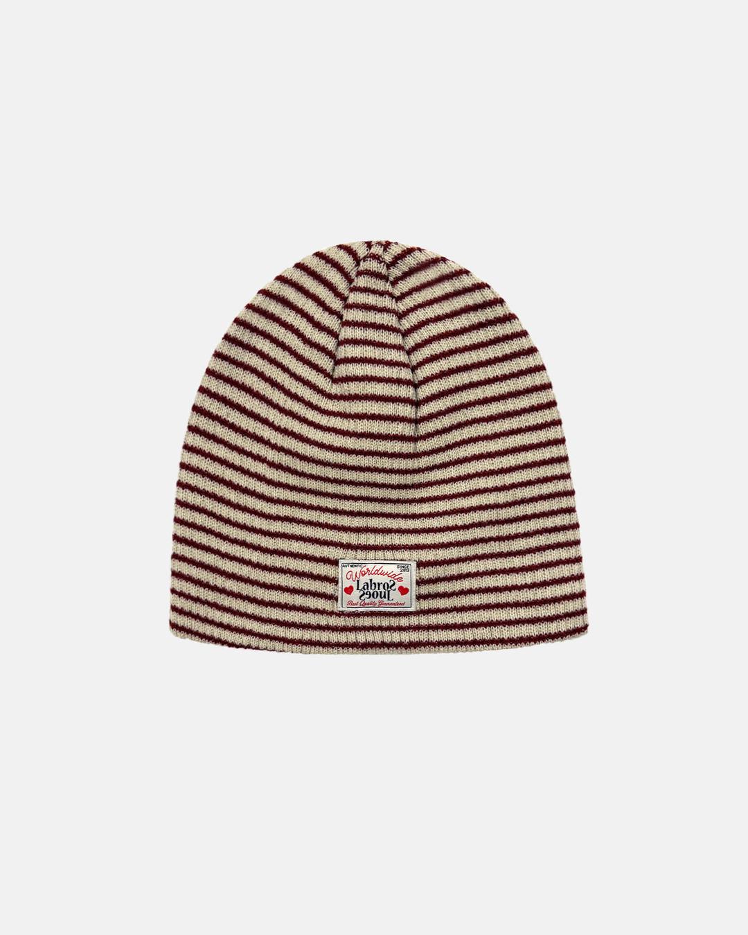 Stripe Short Beanie (Red)