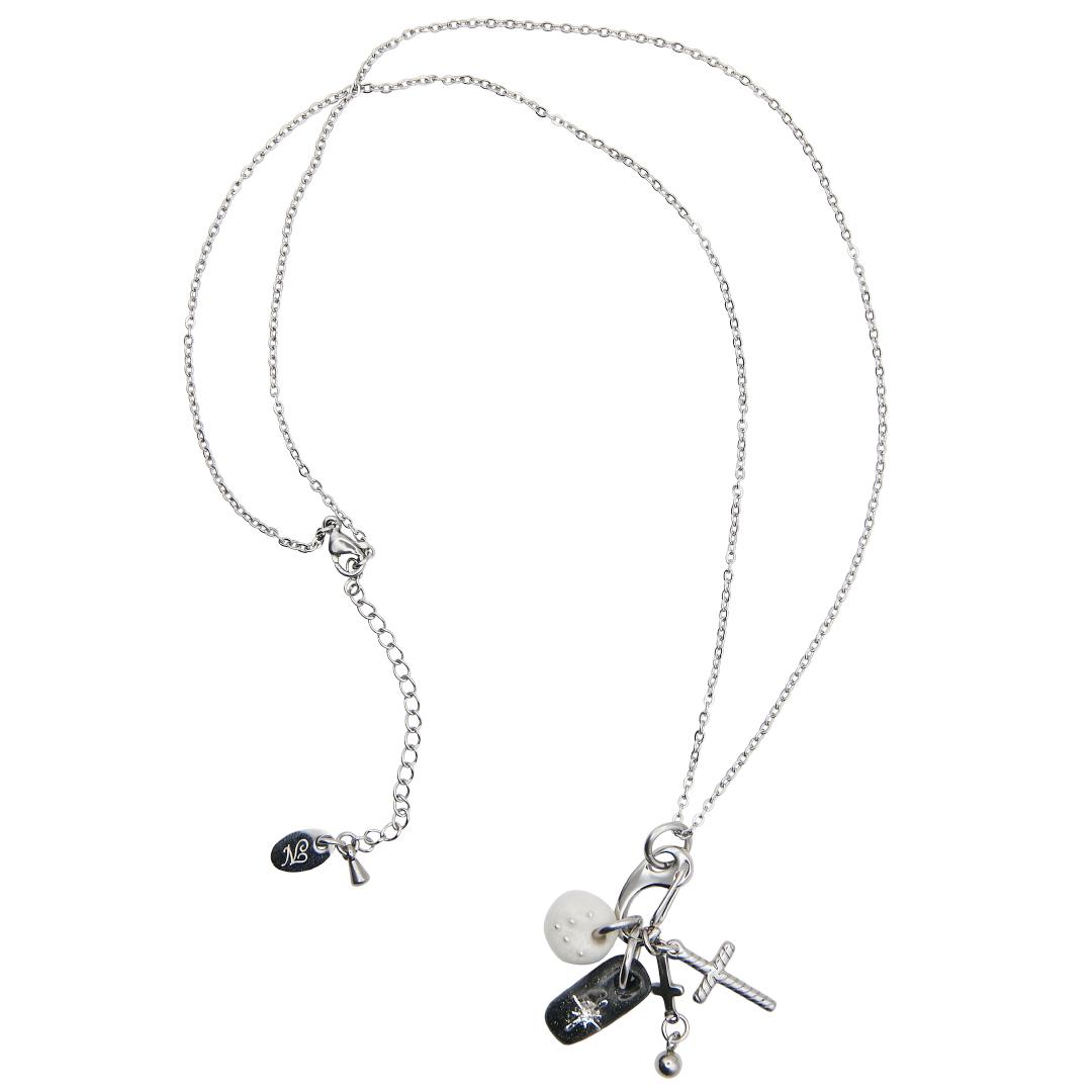 celeste bunch necklace-silver