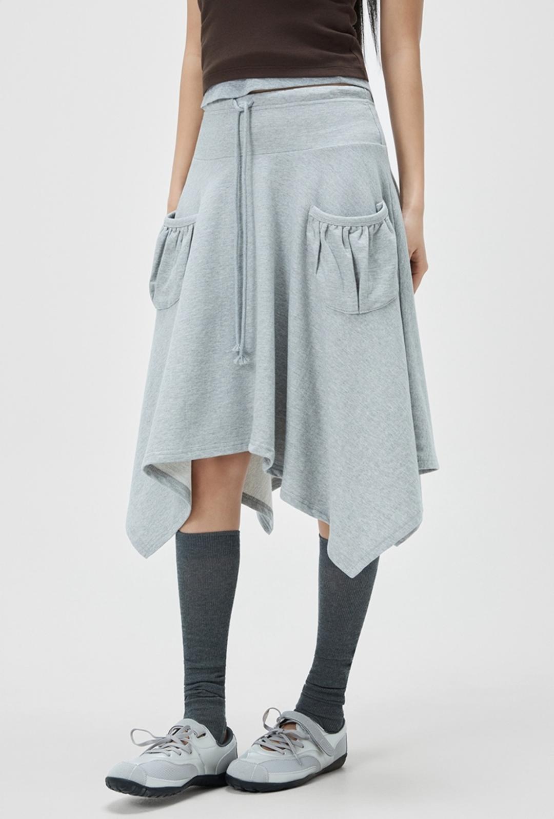 포켓 언발 밴딩 스커트_MIWWMG48MS