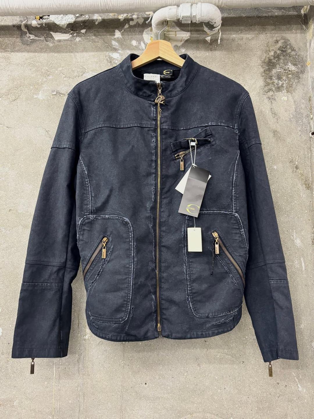 Just Cavalli 저스트카발리 챠콜 데미지 워싱 바이커 자켓 | 후루츠패밀리