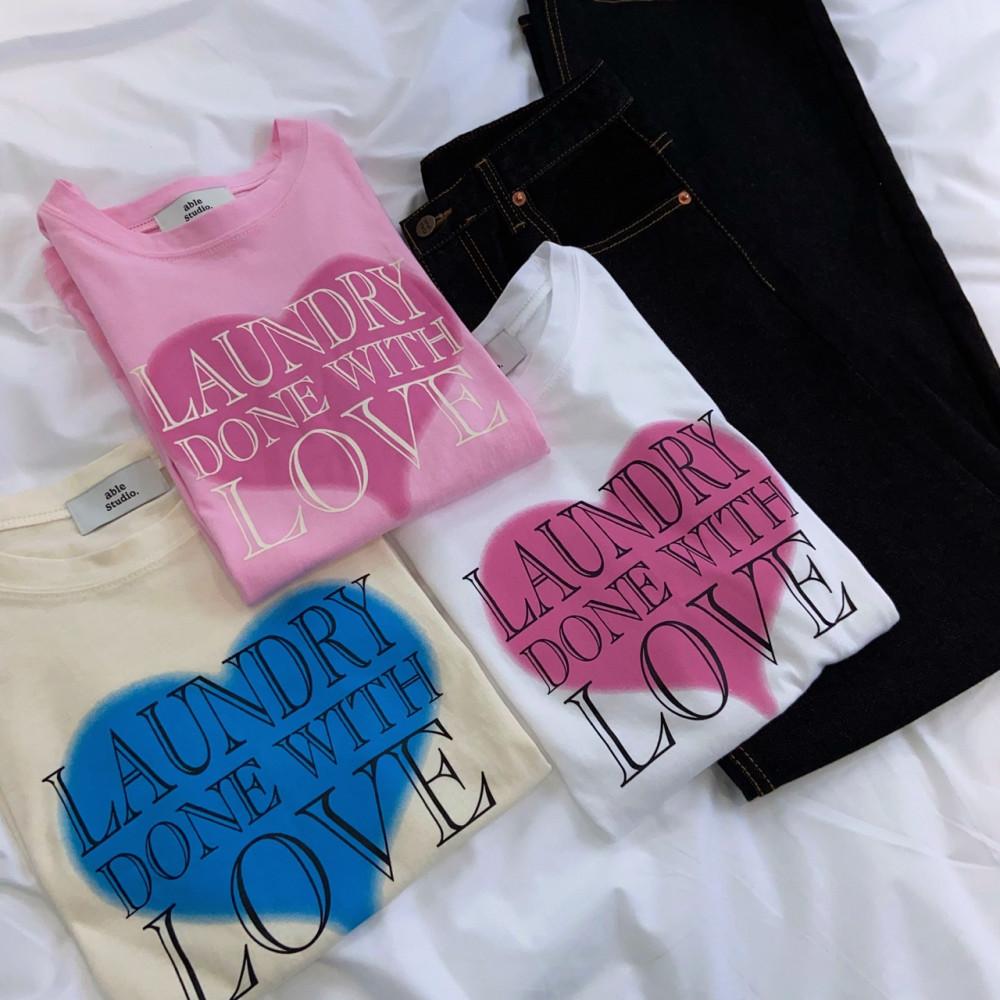 (💓특별 이벤트) 하트 슬림핏 티셔츠 키치 세미갸루 하트티