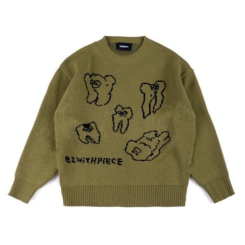 TEETH KNIT SWEATER (AVOCADO)