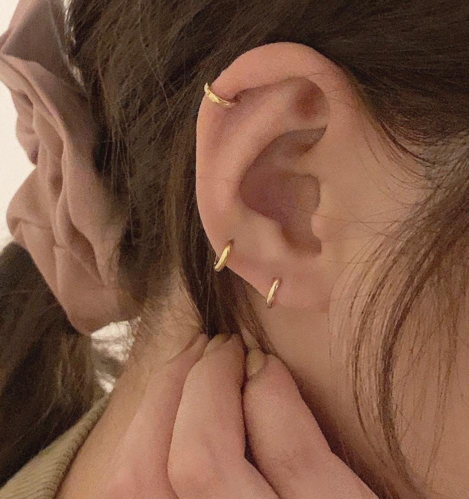 (실버925) 데일리 미니 링 귀걸이 (한쌍 제품2개) 7mm, 9mm - 실버,골드