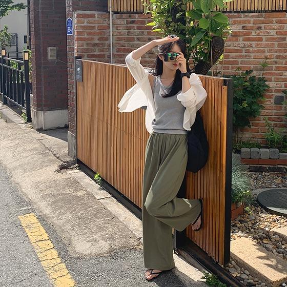 고고싱 [린넨밴딩와이드] 린넨 코튼 와이드 밴딩PT (린넨와이드,밴딩팬츠,여름바지,와이드팬츠,트레이닝바지,썸머,시원한,휴양지,바캉스,면바지,출근룩,키작녀,코튼팬츠)