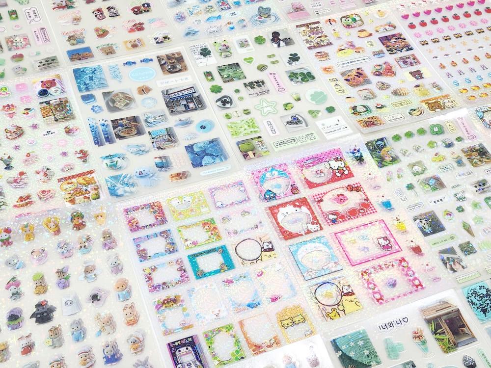 [새상품] 반짝반짝 스티커 4장 세트 레트로 빈티지