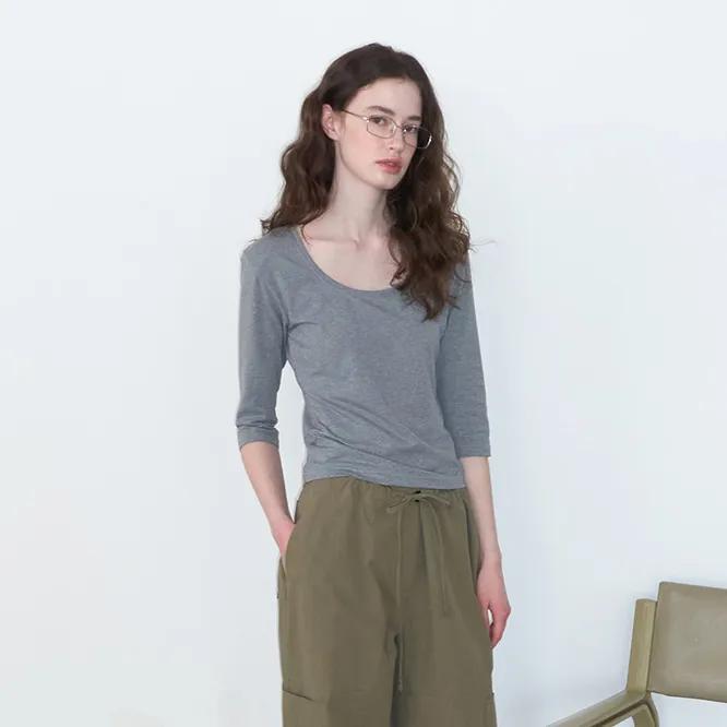 Square slim T-shirt (melange)