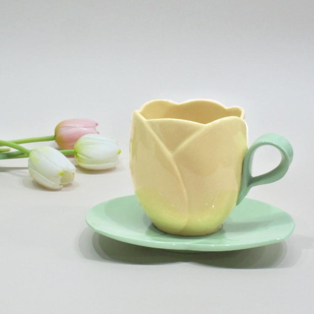 [향기 한 잔] 튤립 잔 (높은 잔/노랑)