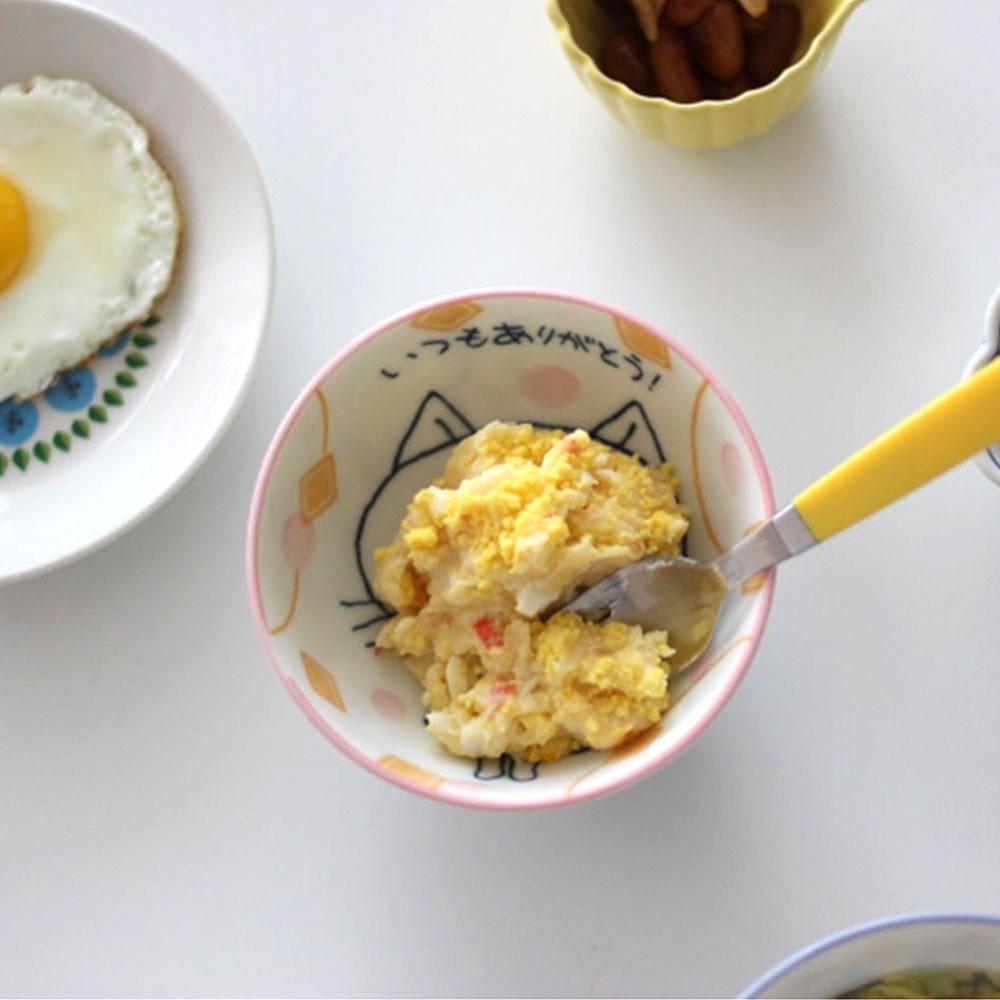 일본 고양이 동물캐릭터 작은 키즈 도자기 밥공기 예쁜그릇