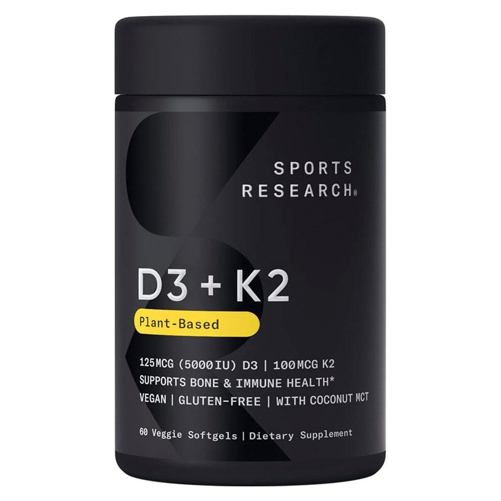스포츠리서치 D3 125mcg + K2 100mcg 베지 소프트젤, 60정, 1개