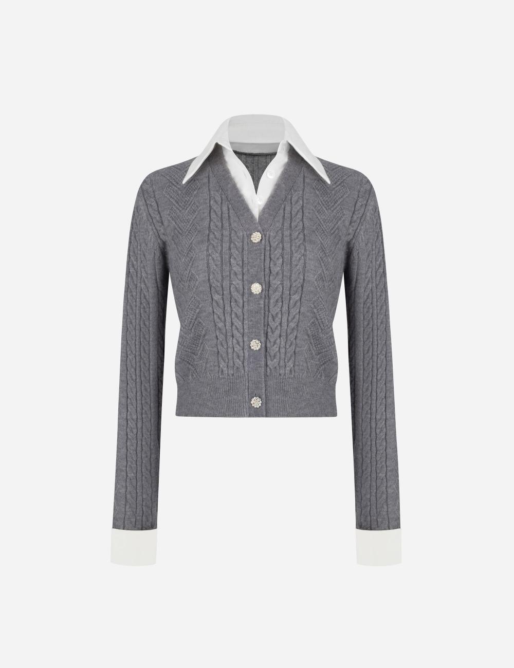 Crystal shirt cardigan