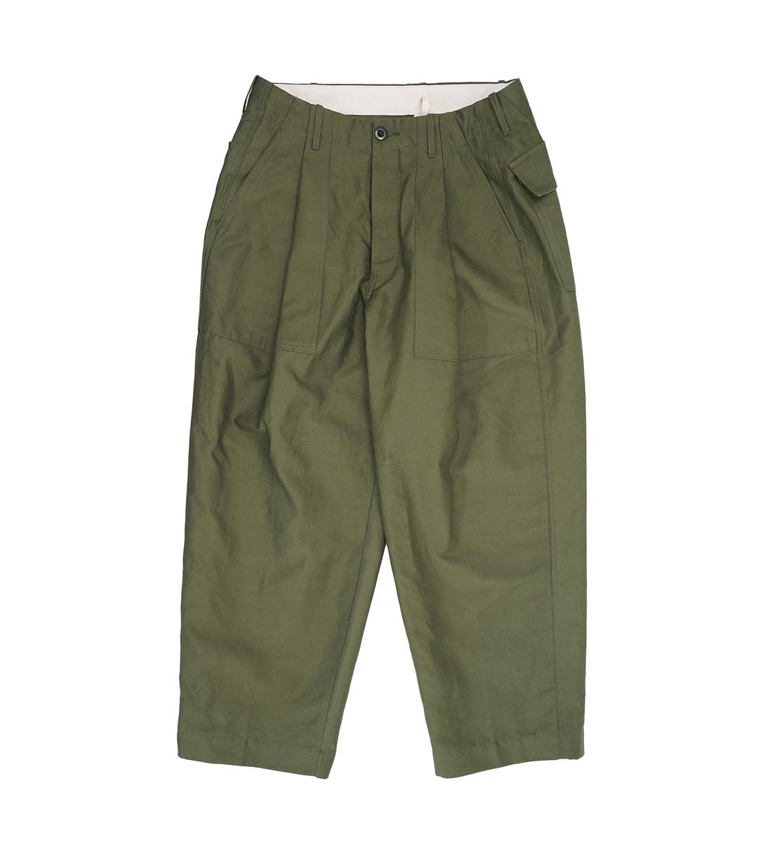 Single Pleated Fatigue Pants (Olive)