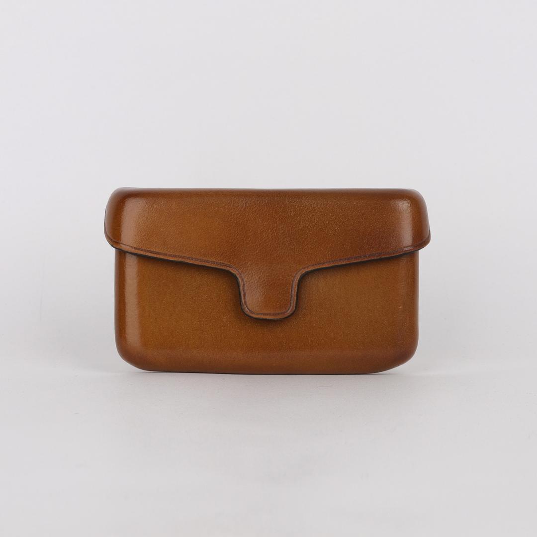 [일부세토] Leather Card Holder With Magnetic — Desert