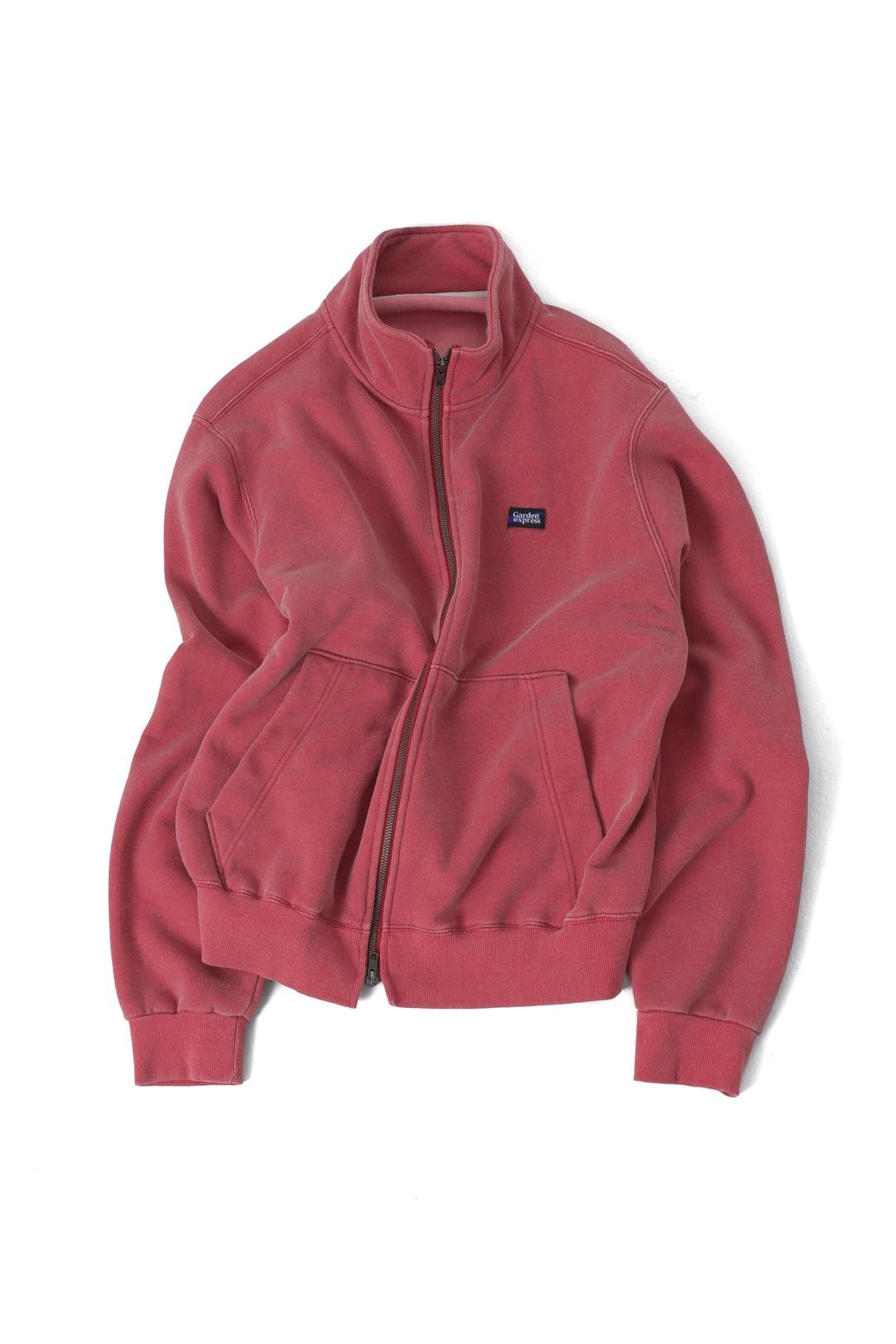 High-neck Pigment Zip-up (pink)