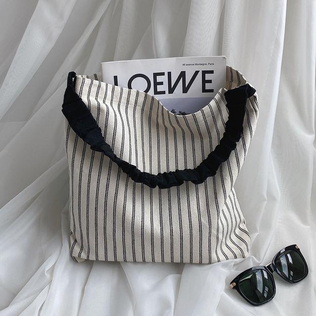 스크런치 스트라이프 여름 에코백 (2color)